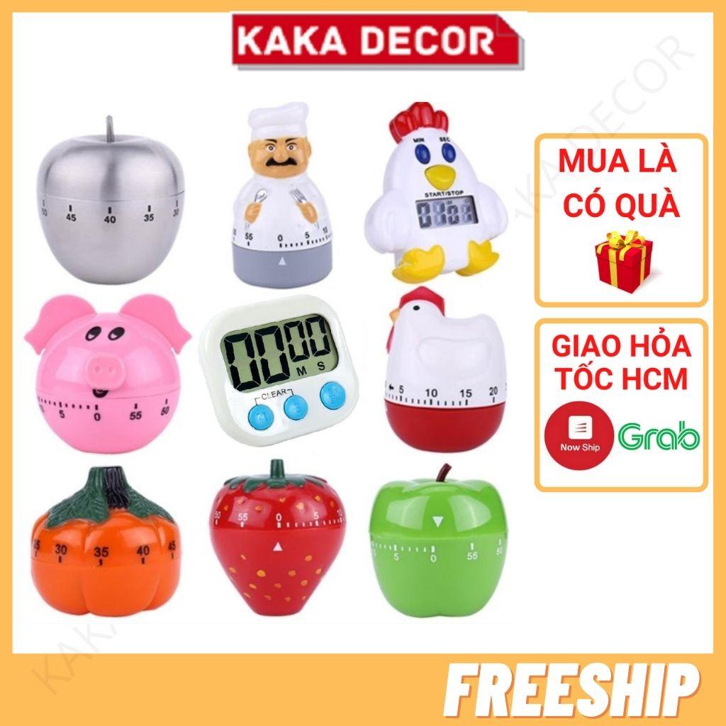 Đồng hồ hẹn giờ nấu ăn báo thức nhiều mẫu Kitchen Timer, đồng hồ hẹn giờ đếm ngược nhà bếp quả trứng Pomodoro