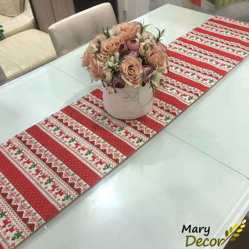 Khăn trải bàn runner họa tiết giáng sinh trang trí noel KR-M05 decor bàn ăn bàn trà