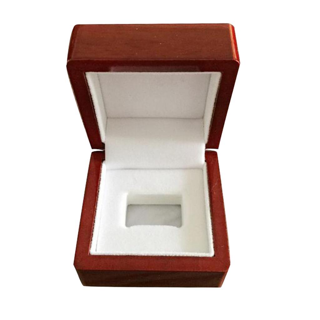 4Single Hole Championship Rings Display Collection Case Wood Jewelry Box Storage
