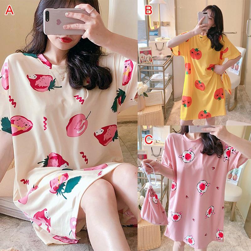 Đầm ngủ tay ngắn dáng rộng xinh xắn cho nữ