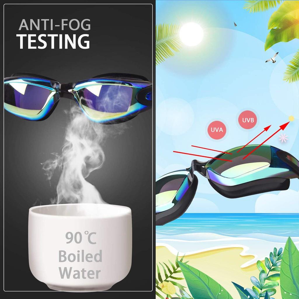 Kính bơi cận cho người lớn nam nữ có độ từ 3.0 độ chính hãng dododios mắt kiếng bơi cận thị tráng gương chống UV