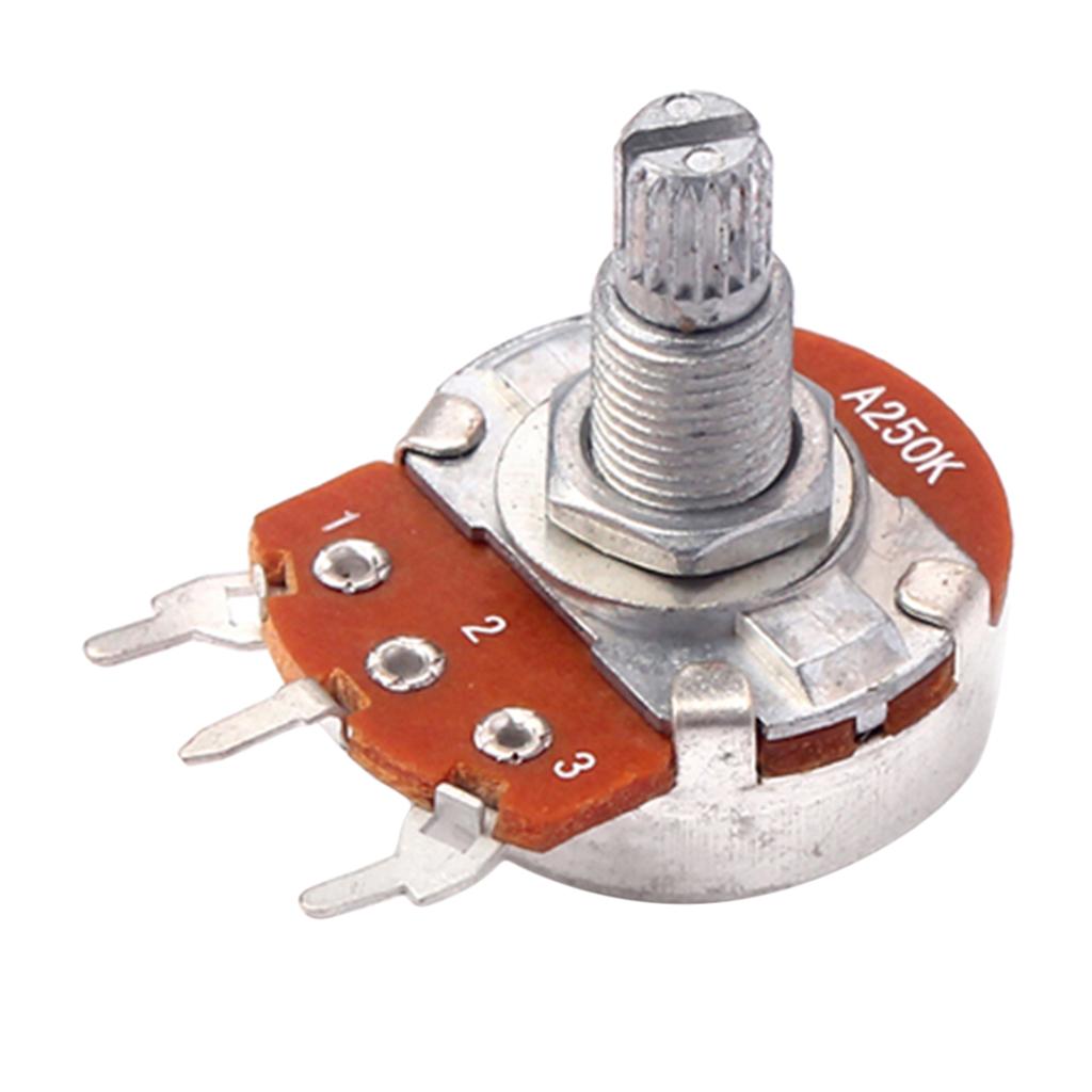 10 Pieces A250K Potentiometer Mini Guitar Push Pots 18mm Split Shaft for Electric Guitar Parts