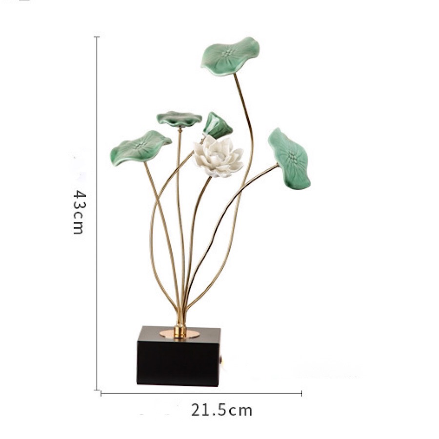 BÓ HOA SEN GỐM SỨ CAO 43cm TRANG TRÍ SANG TRỌNG VÀ HIỆN ĐẠI