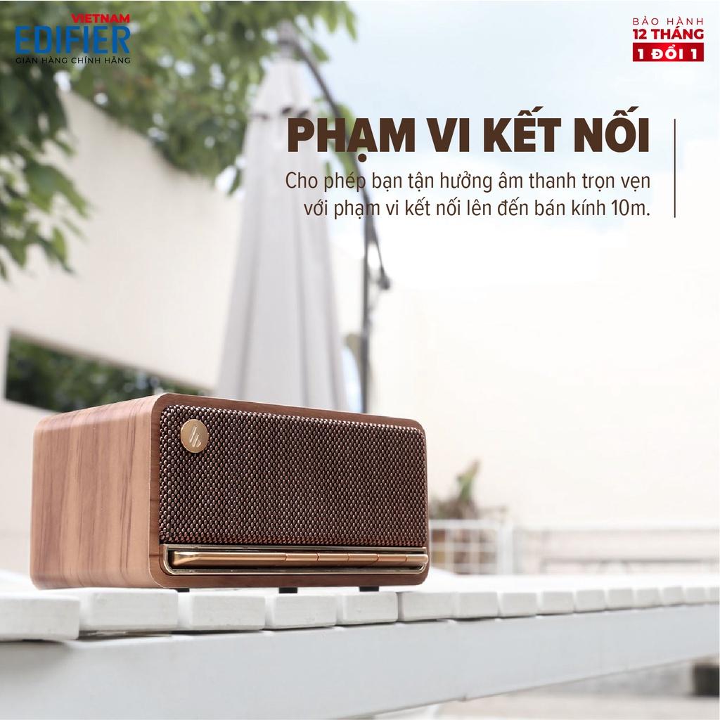 Loa Bluetooth 5.0 EDIFIER MP230 Thiết kế cổ điển Vỏ gỗ chống dội âm - Âm thanh strereo, Thời lượng pin 10h Playtime - Hàng chính hãng