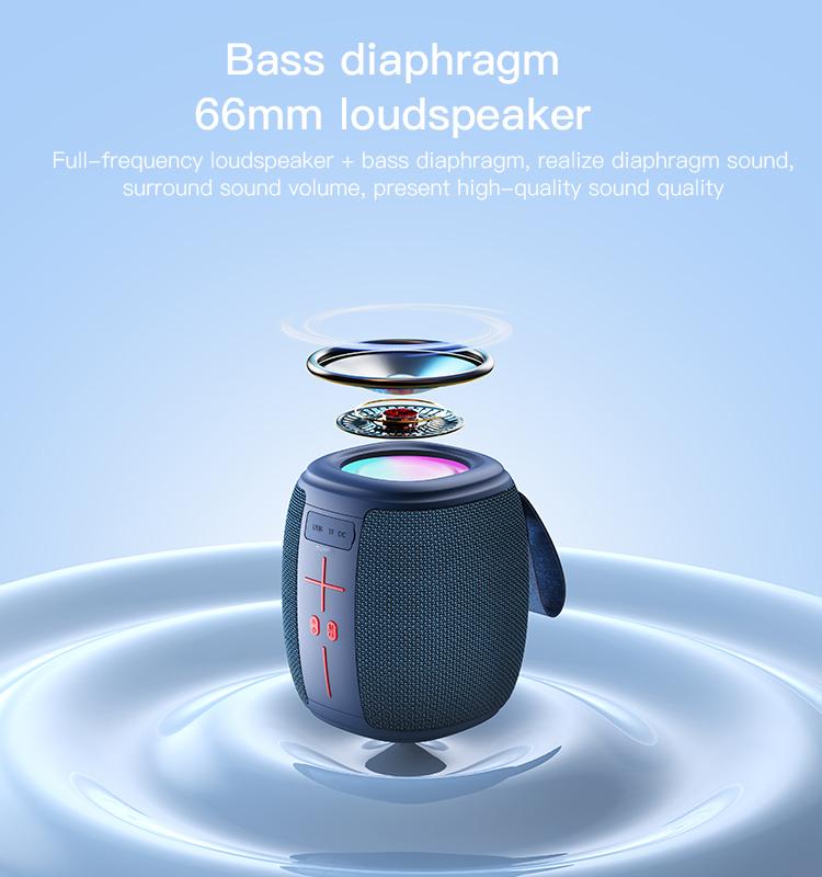 Loa Di Động Mini Bluetooth 5W Chức Năng Gọi Nhiều Màu Sắc RGB Bass Ngoài Trời Kết Nối TWS Âm Thanh Chất Lượng Cao Loa Chống Nước Color: Blue
