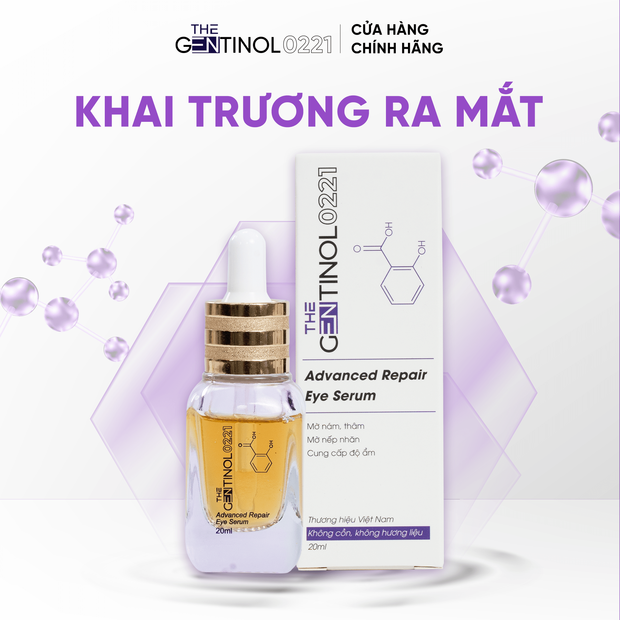 Serum Advanced Repair Eye Serum cải thiện vùng thâm, nám, nếp nhăn mắt, cung cấp độ ẩm giảm bong mắt The Gentinol 0221 20ml