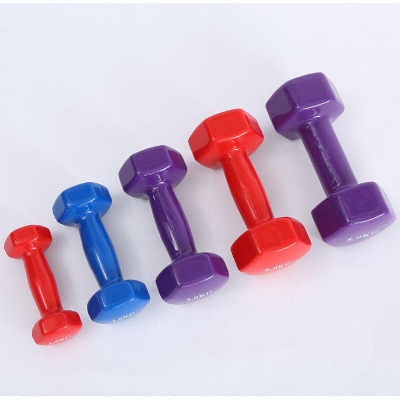Bộ Tạ Tay Nữ 5kg Bọc Cao Su Tập Gym Màu Ngẫu Nhiên