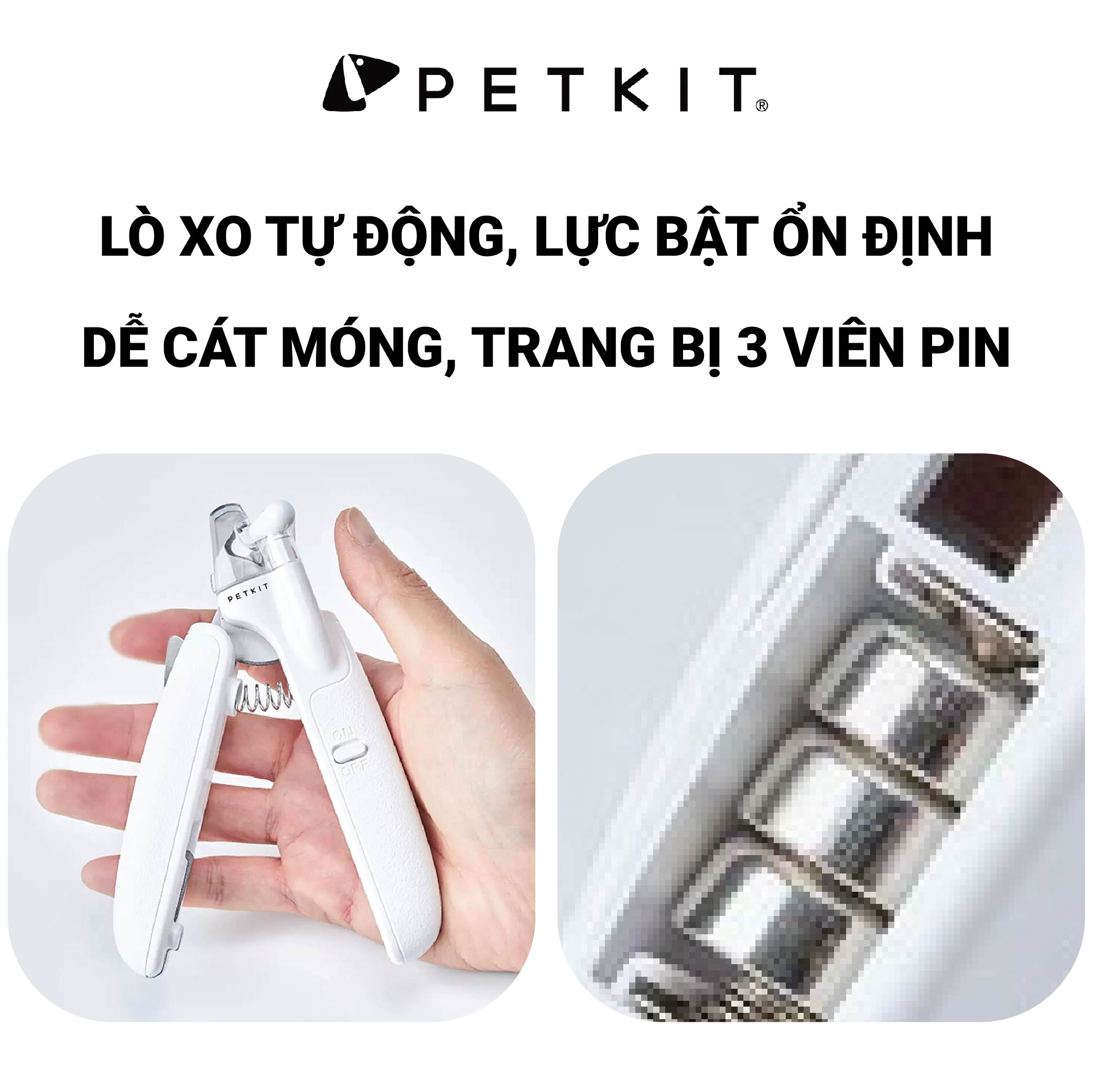 Bấm Móng Chó Mèo, Kìm Cắt Móng Thú Cưng Có Đèn LED PETKIT LED Pet Nail Clippers