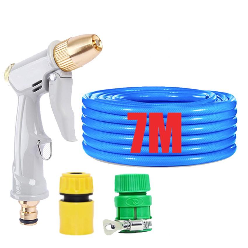 Bộ dây vòi xịt nước rửa xe, tưới cây tăng áp 3 lần, loại 7-10m  206846
