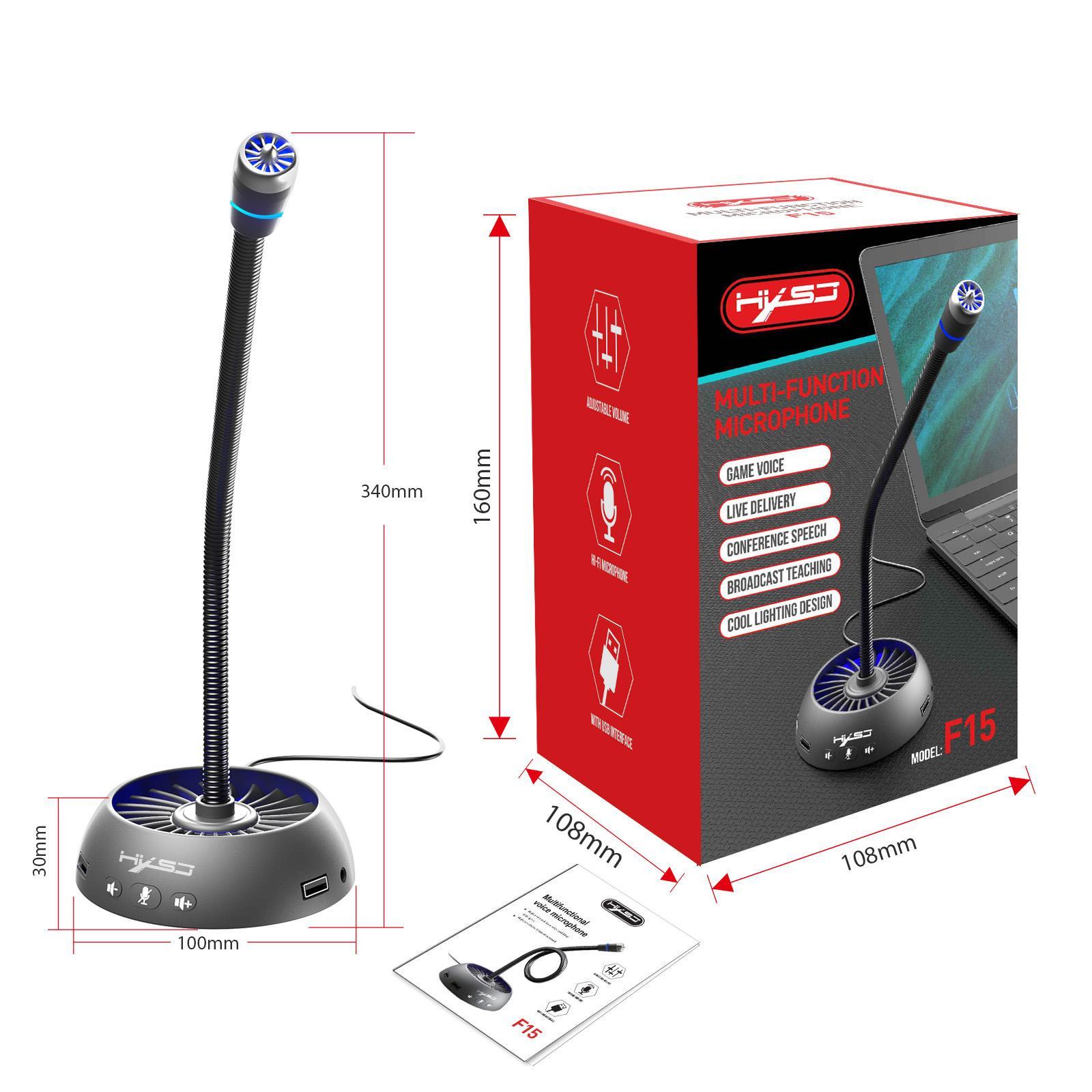 USB Lapel Microphone Omnidirectional Clip on Collar Condenser Mic