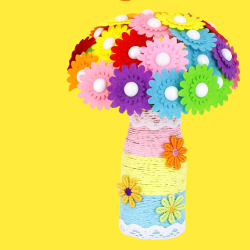 Lọ hoa cúc áo giấy đồ chơi sáng tạo cho bé