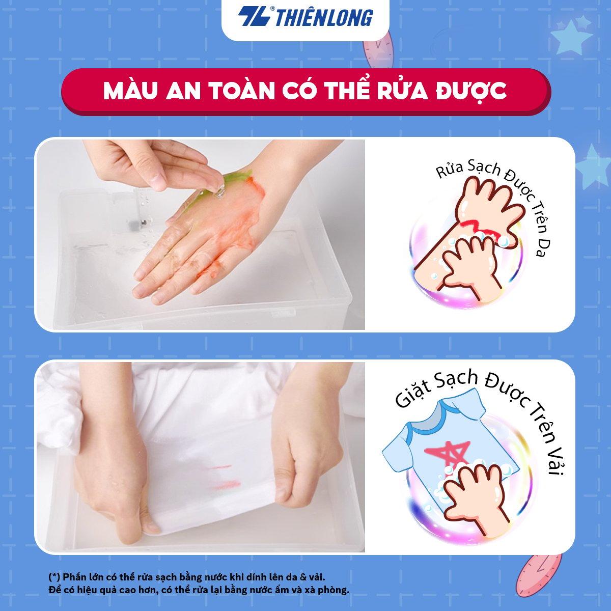 Hộp 6/12 màu nước rửa được - Washable Poster Color Thiên Long Colokit - Nhân vật Futy Akooland thế giới học cụ thần kỳ