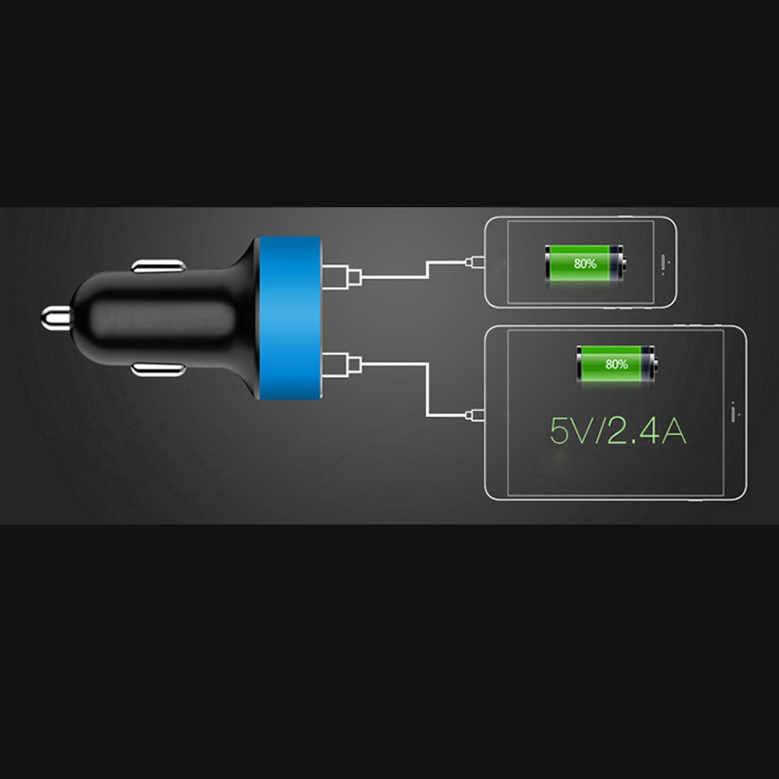 Car Charger with Voltage Dual Ports for Smartphones MP3 Cameras