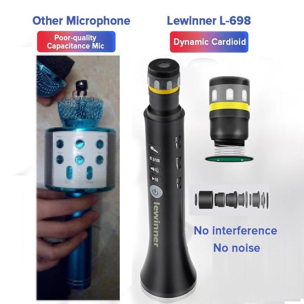 Micro Karaoke không dây Loa Bluetooth 2in1 Cầm tay Hát & Ghi âm Máy nghe nhạc KTV di động cho IOS / Android