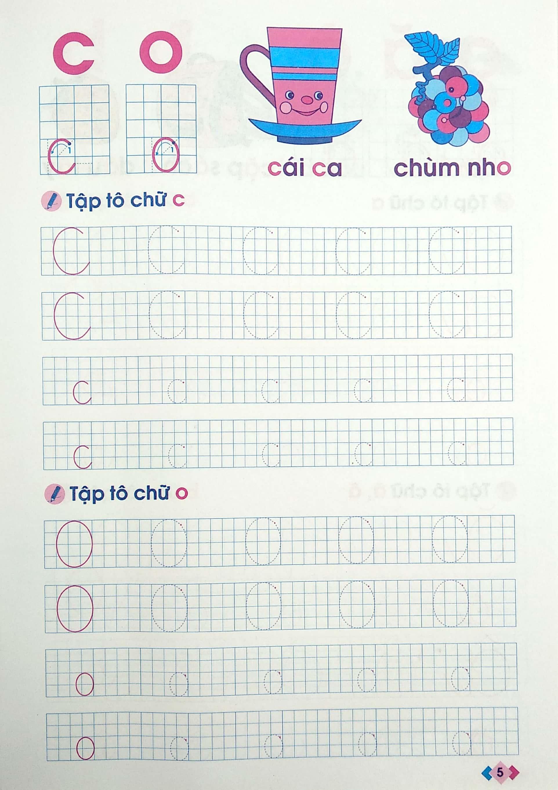 Tập Tô Chữ Mẫu Giáo Dành Cho Trẻ 5-6 Tuổi