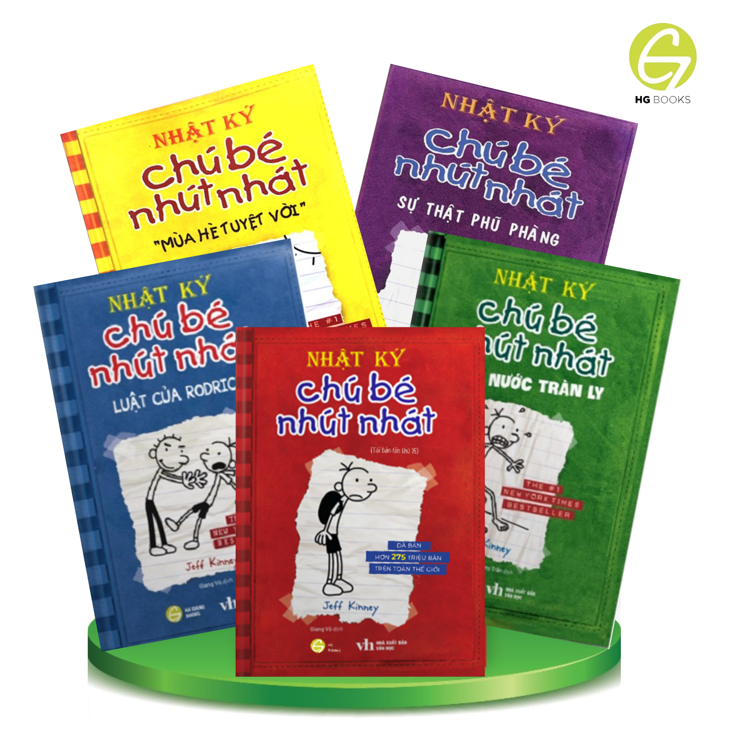 Bộ 5 Tập 1 - 5 Nhật Ký Chú Bé Nhút Nhát Bản Tiếng Việt - Diary Of A Wimpy Kid, Truyện Tranh Thiếu Nhi Bán Chạy Trên Toàn Thế Giới