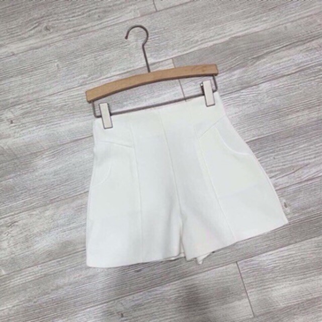 Quần short nữ cạp liền eo khóa lưng chất tuyết mưa