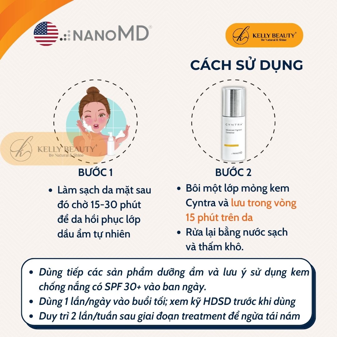 Kem Sáng Da Mờ Nám Sạm NanoMD Cyntra Advance Pigment Corrector - Cải Thiện Nám Trong 8 Tuần - Kelly Beauty