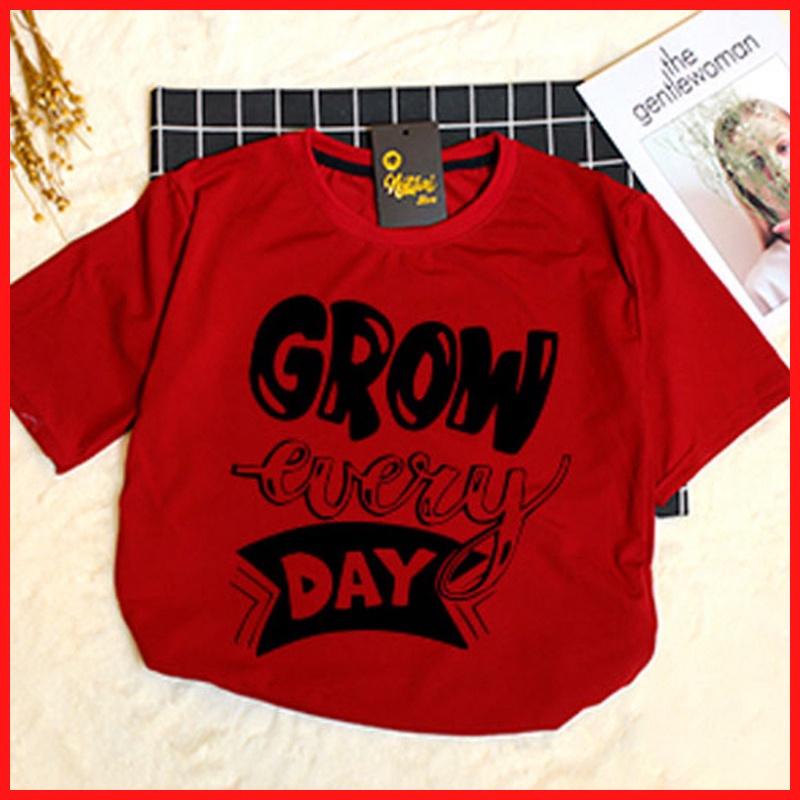Áo Thun Nữ Tay Lỡ Unisex Đẹp In Chữ Grow Every Day ATN3605 - J.A Shop