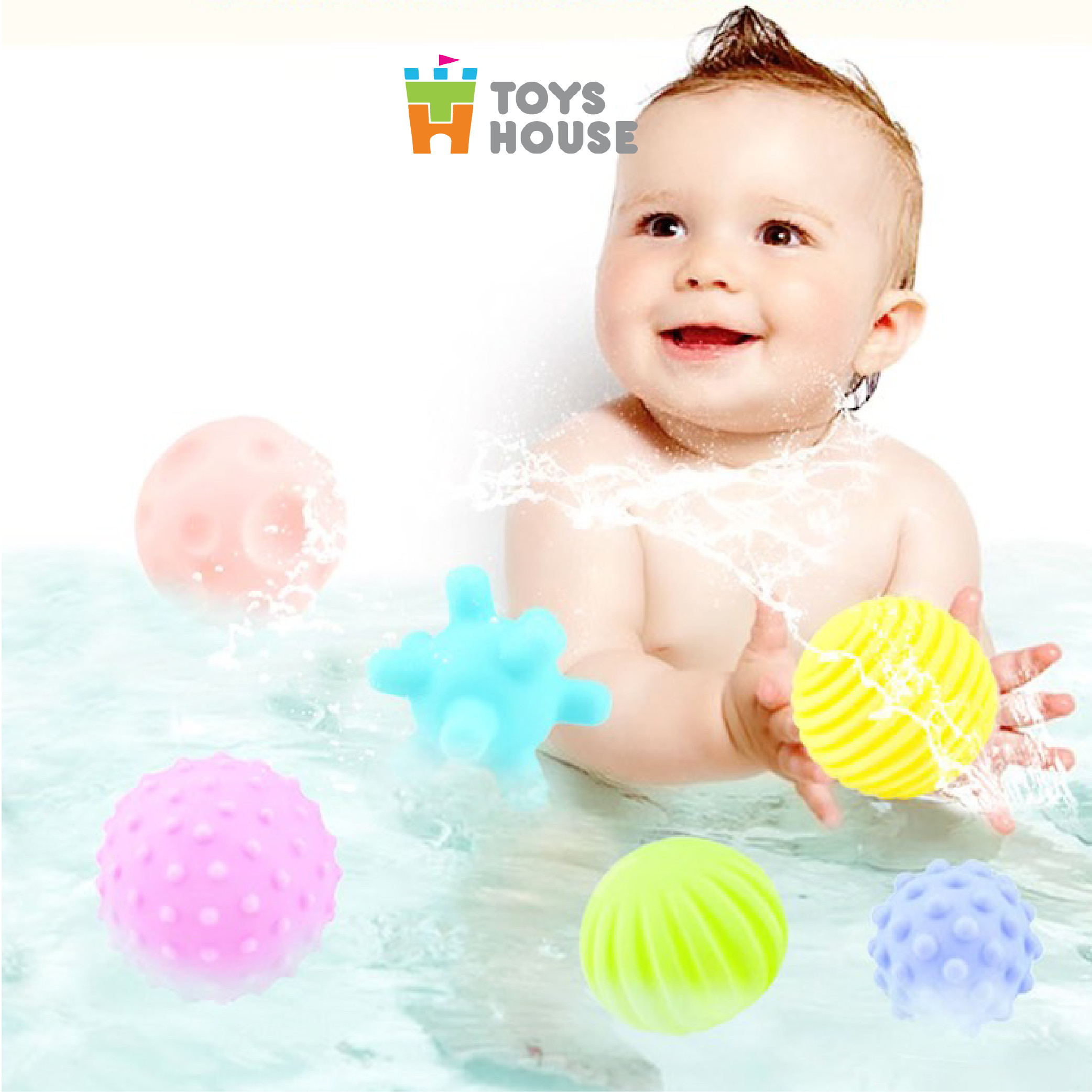 Set 6 bóng gai Silicone kích thích giác quan toàn diện cho bé ToysHouse HE0207