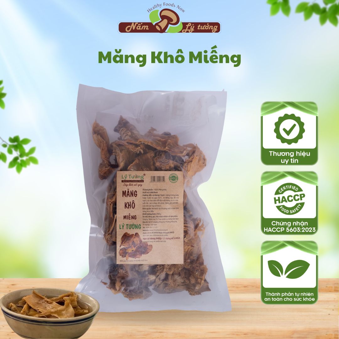 Măng Khô Miếng 200g - Thực phẩm Lý Tưởng - Hàng loại 1 - Miếng Dày, Ngâm Nở Đều