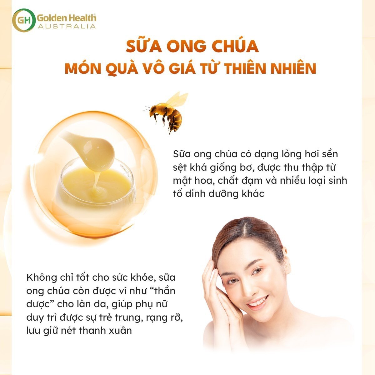 Viên Uống Sữa Ong Chúa Golden Health Royal Jelly 1600mg Hộp 365 Viên, Giúp Da Chống Lão Hóa, Nám, Sạm, Chống Mất Ngủ, Bảo Vệ Sức Khỏe Toàn Diện - Nhập Khẩu Chính Ngạch Từ Úc