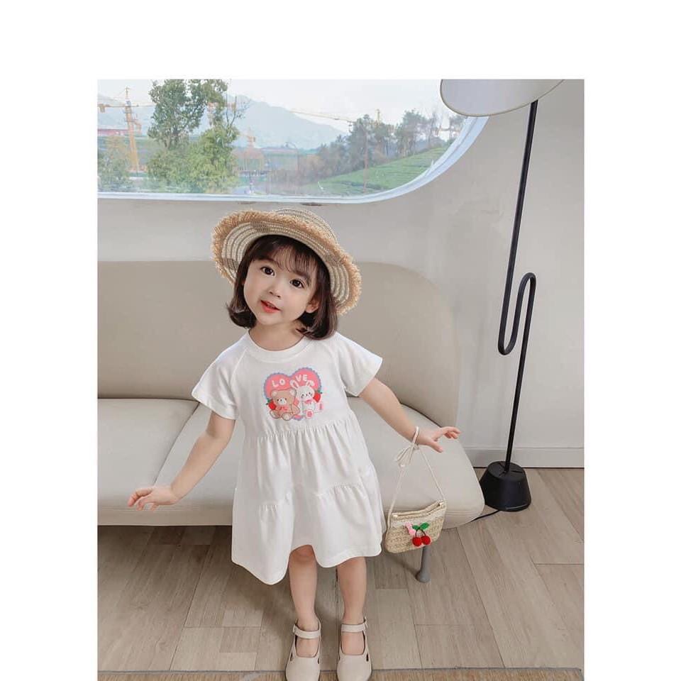 VÁY COTTON THỎ 2 TẦNG CHO BÉ GÁI