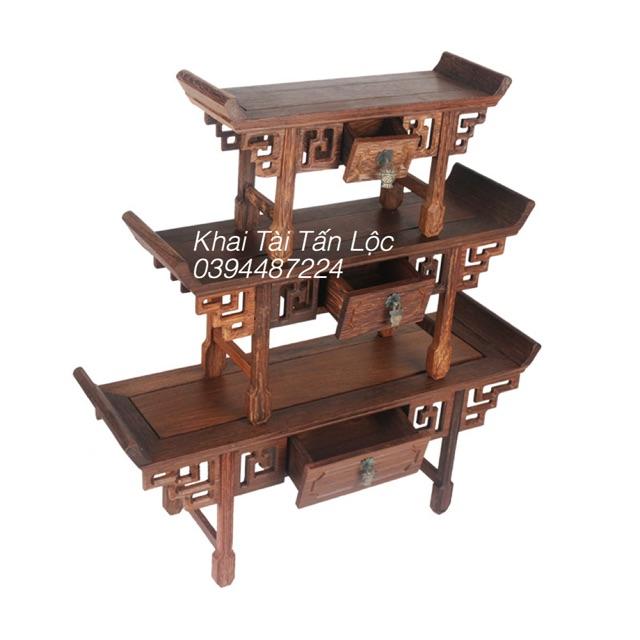 Bàn tí hon kiểu cổ có hộc kéo để đặt tượng trang trí loại trung