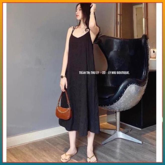 Váy Hai Dây Đan Lưng Chất Vải Đũi Mềm Mịn Siêu Mát. ! *