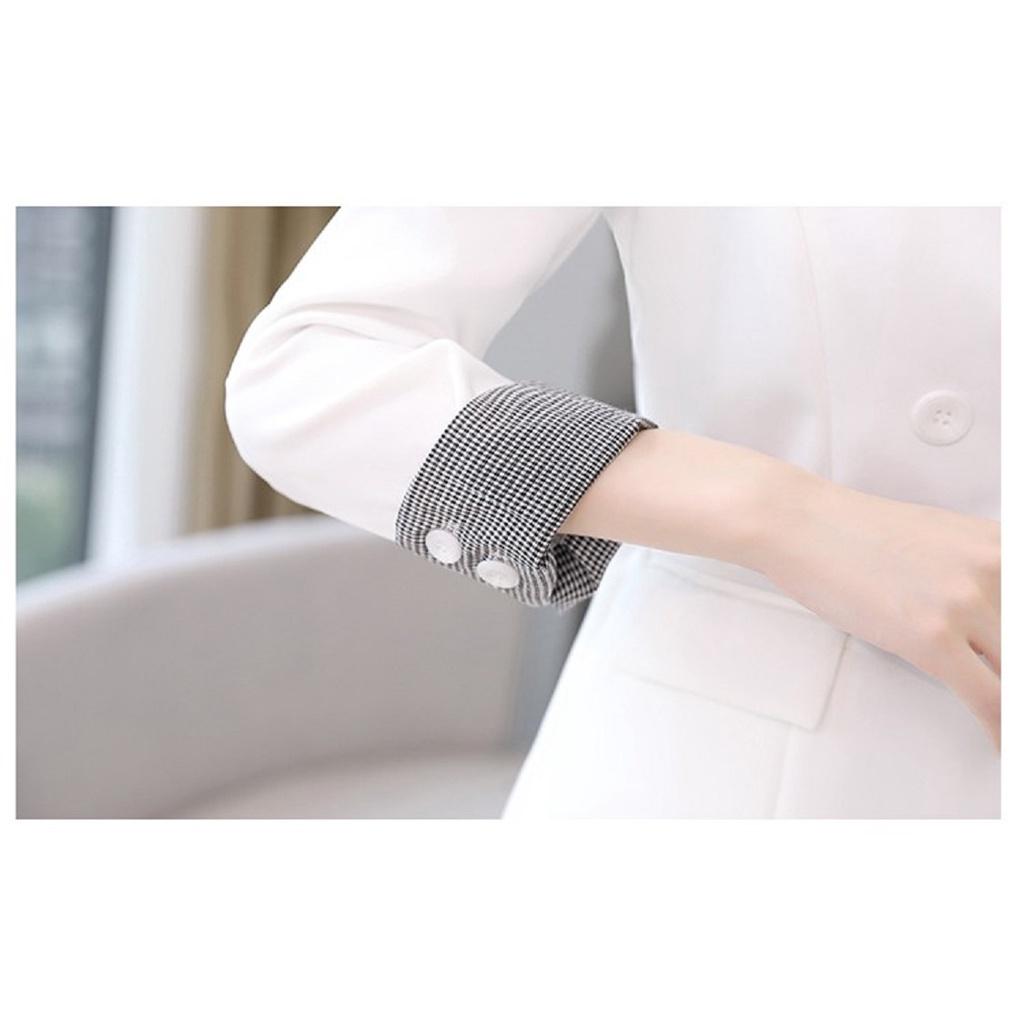Set bộ Vest phối caro kèm thắt lưng