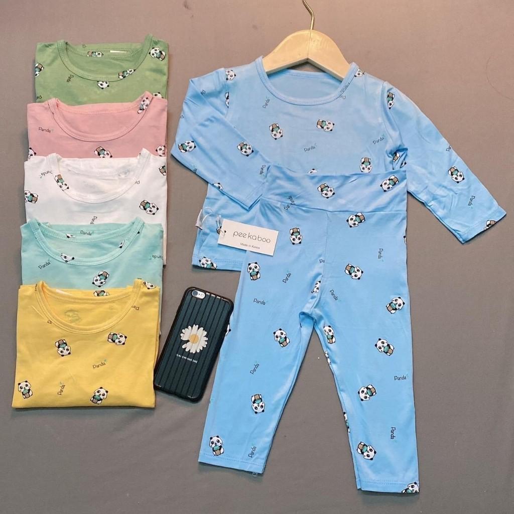 Bộ Thu Đông Dài Tay Cho Bé Bộ Thun Lạnh Dài Tay Peekaboo Cho Bé Trai Bé Gái với họa tiết Gấu siêu Kute