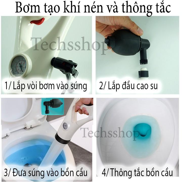 Dụng Cụ Thông Tắc Bồn Cầu Bồn Rửa Bằng Khí Nén Loại 4