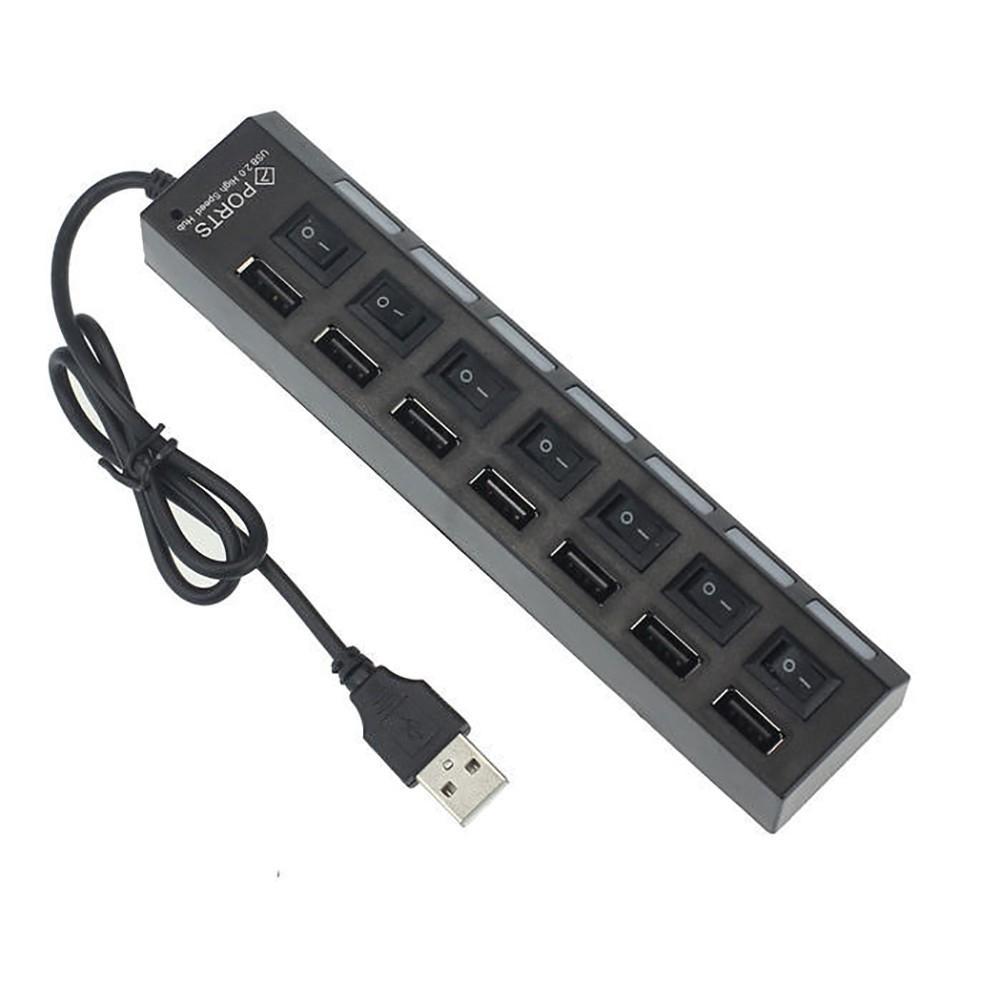 Đầu chia 7/ 4 cổng USB 2.0 có công tắc bật/ mở cho máy tính để bàn/ máy tính xách tay