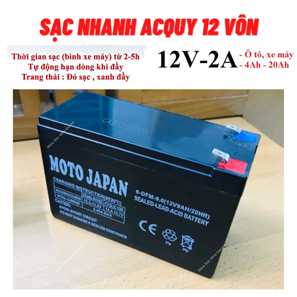 Sạc ac quy 12V tự động ngắt khi đầy