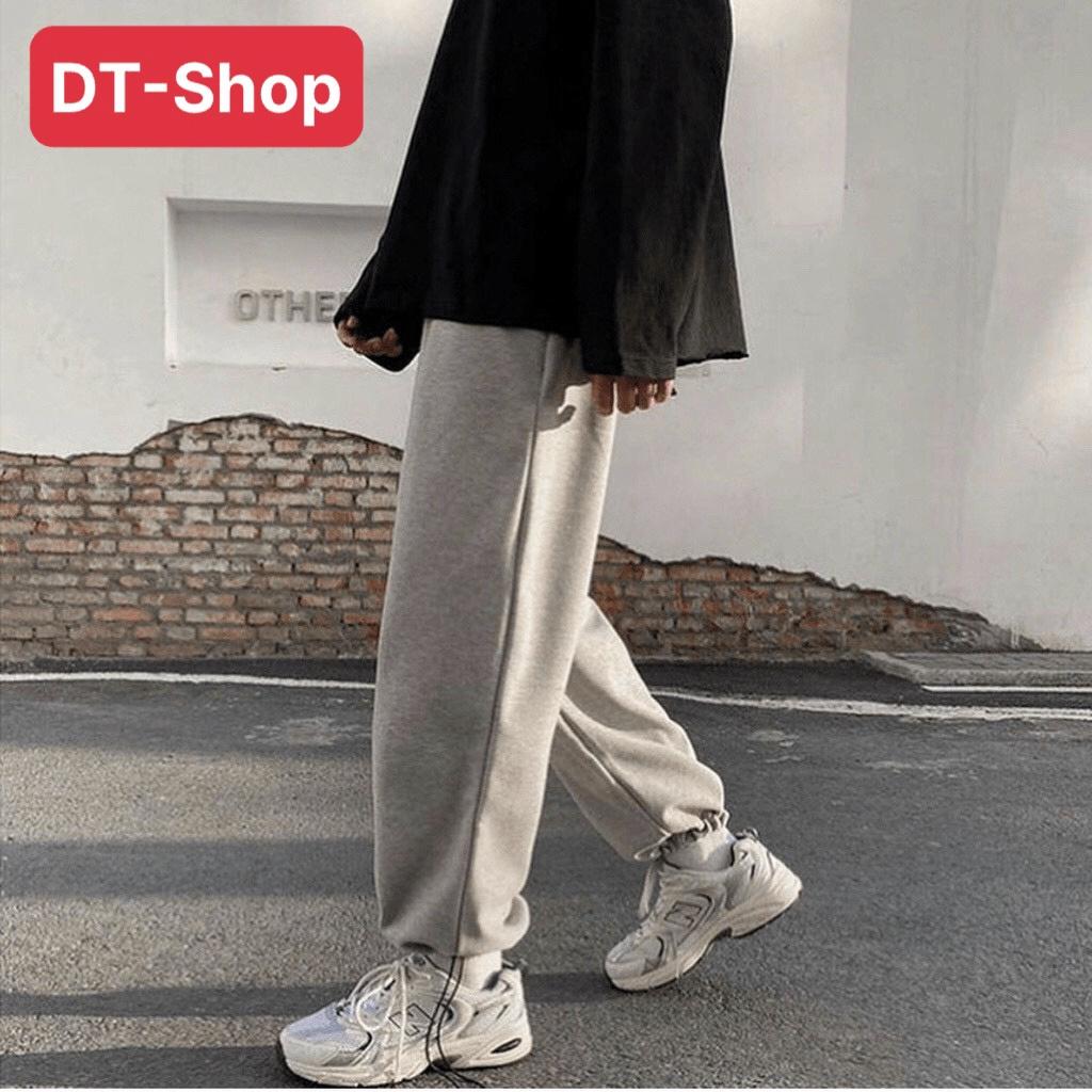 Quần dài ống rộng trơn rút gấu mặc 2 kiểu suông jogger chất nỉ cao cấp Basic Unisex nam nữ mặc nhà đi học chơi du lịch