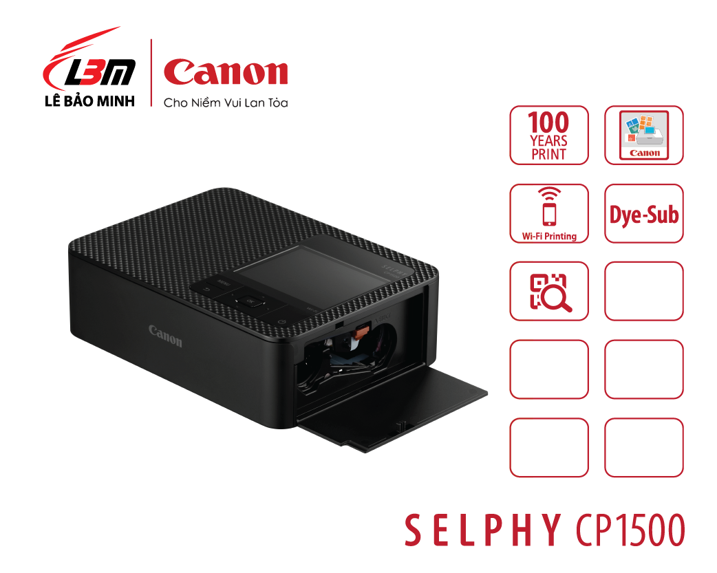 Máy In Ảnh Canon CP1500 (Màu Đen) - Hàng Chính Hãng