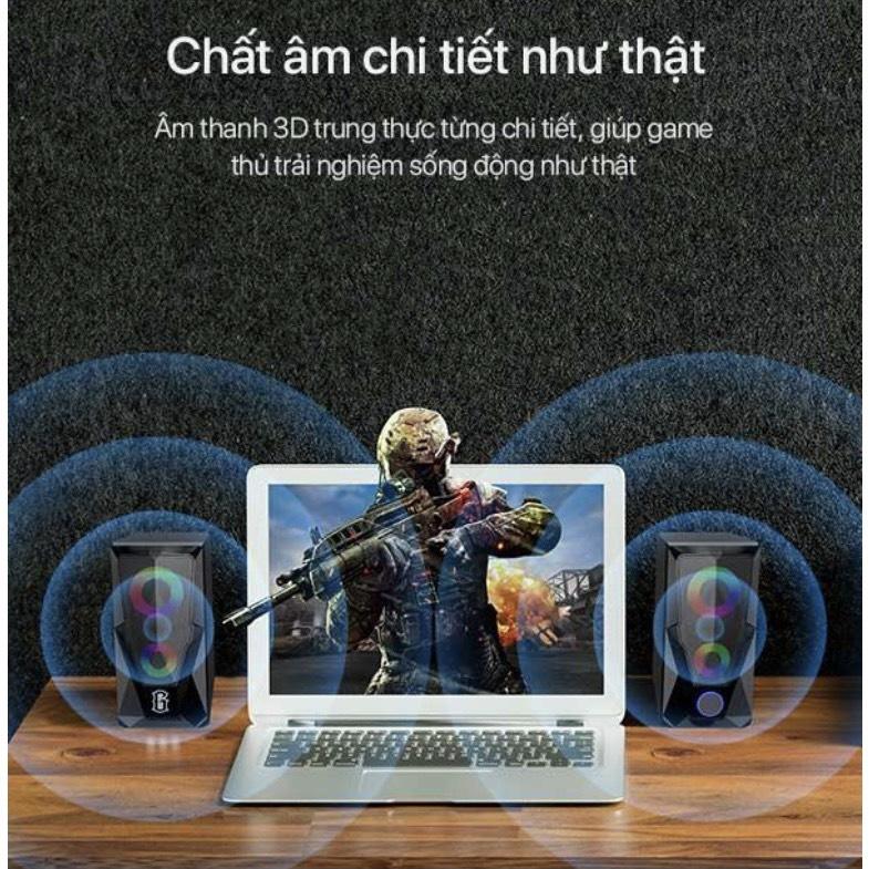 Loa máy tính để bàn cho game thủ , loa vi tính laptop/PC, hiệu ứng có đèn LED - RHM 116BT - Có Bluetooth - Hàng Chính Hãng