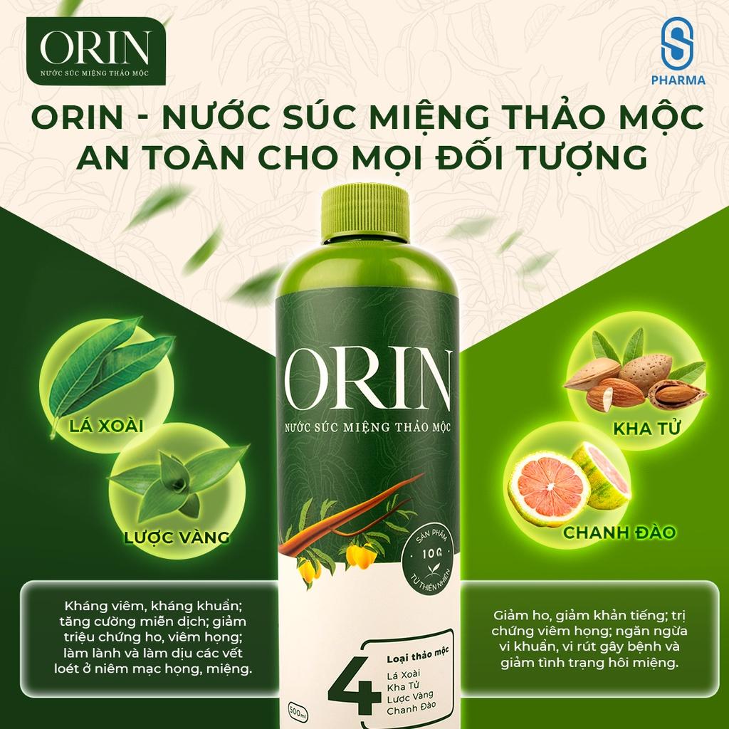 Combo 2 chai Nước Súc Miệng Thảo Mộc Orin 500ml ngừa sâu răng, kháng khuẩn, tan mảng bám