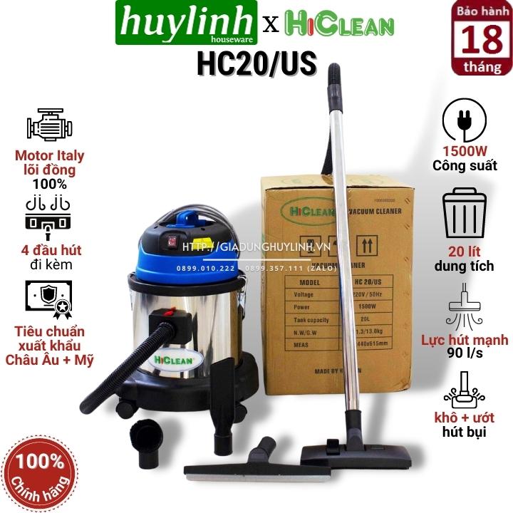 Máy hút bụi công nghiệp Hiclean HC20/US (Hàng chính hãng)