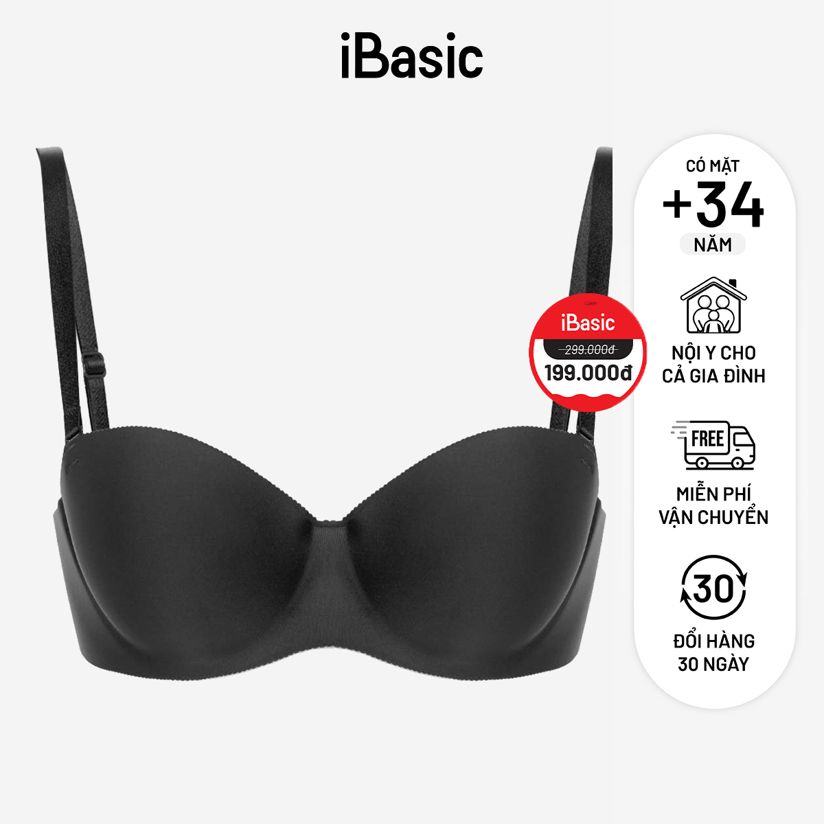 Áo ngực nữ su iBasic có gọng không đường may mút vừa cup ngang phom đúc BRAW098
