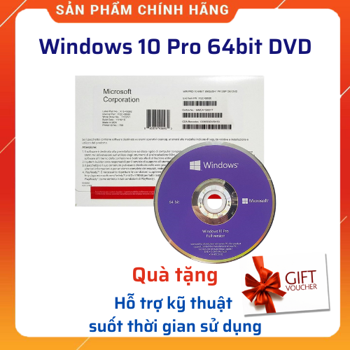 Windows 10 Pro 64-bit Eng Intl 1pk DSP OEI DVD - Hàng Chính Hãng