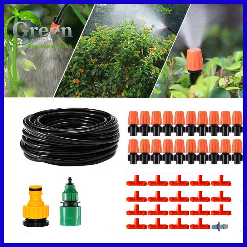 Bộ Kit Tưới Cây Phun Sương 10/15/20 Béc Đơn Cam Đầy Đủ