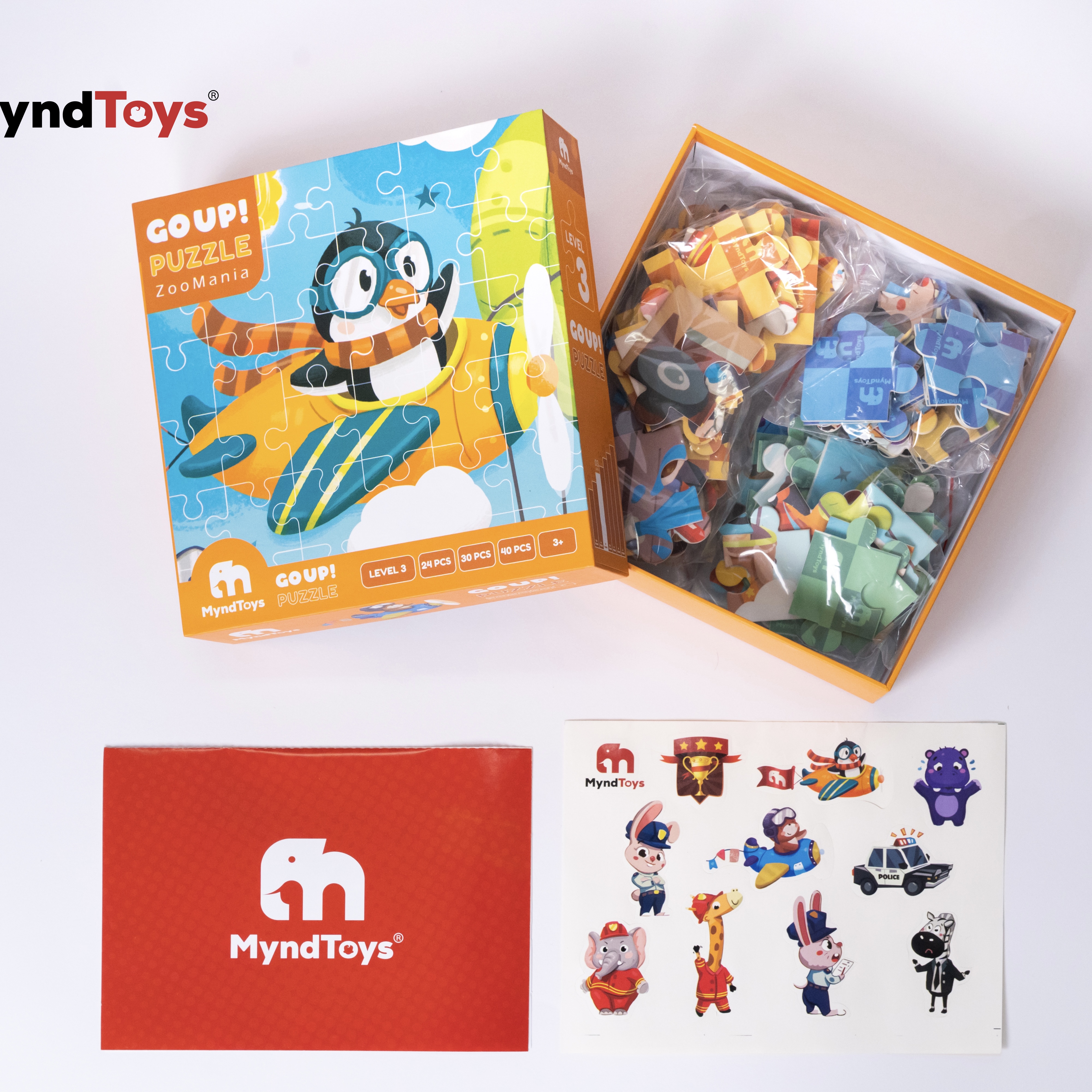 Đồ Chơi Xếp Hình Myndtoys Go Up! Puzzle Level 3 - ZooMania (Vườn Thú Sinh Động)