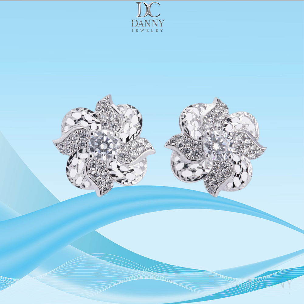 Bông Tai Nữ Bạc 925 Danny Jewelry Xi Bạch Kim Đính Đá CZ NI4GZ006