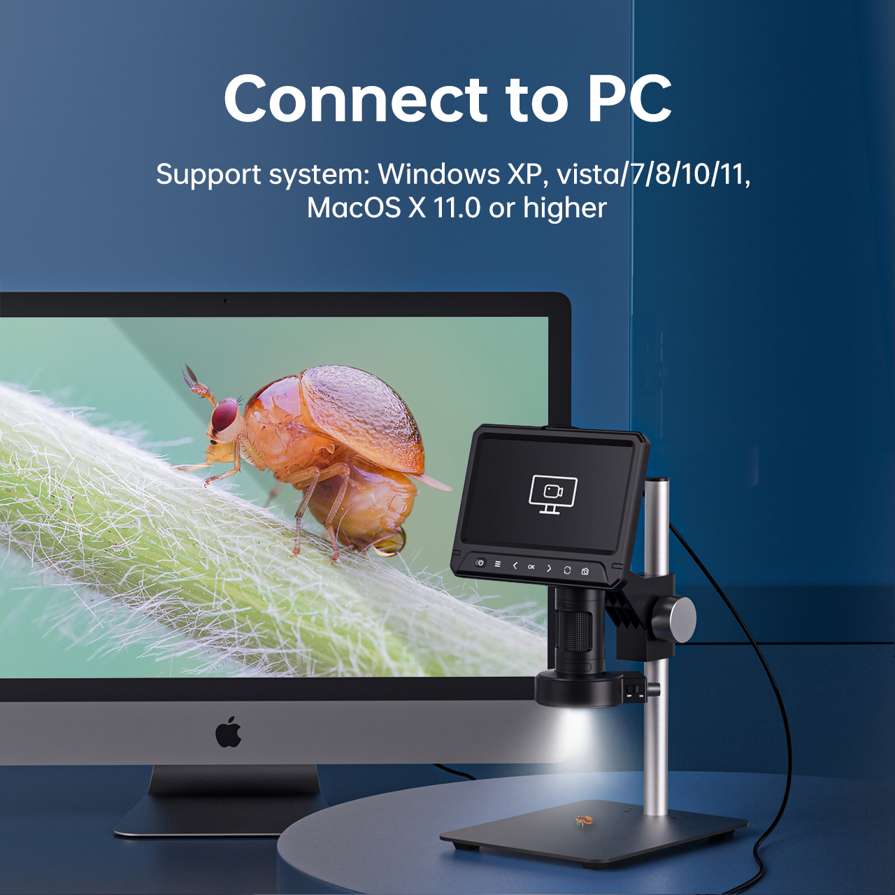 Kính hiển vi kỹ thuật số tích hợp camera Terino HD1200B- IPS (Phóng đại 1200X, 7 Inch, 12MP) - Hàng chính hãng