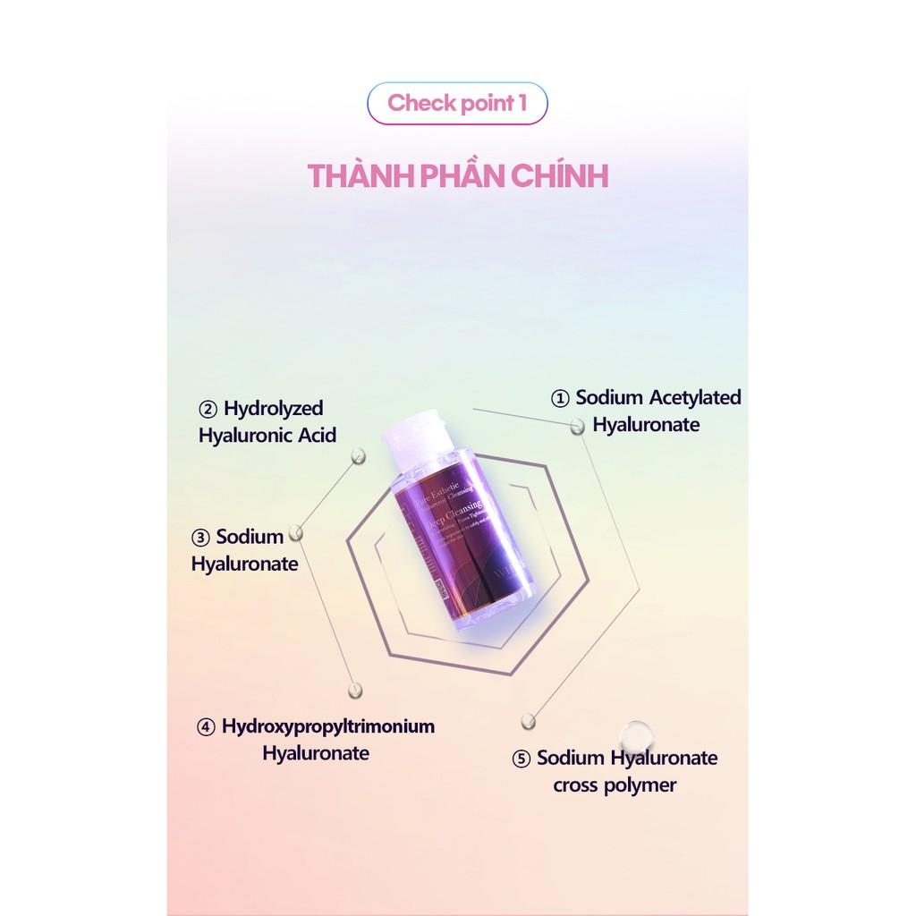 Nước tẩy trang tinh khiết Hyaluronic WHISIS Pure Esthetic Hyaluronic không chứa cồn, sạch sâu lỗ chân lông