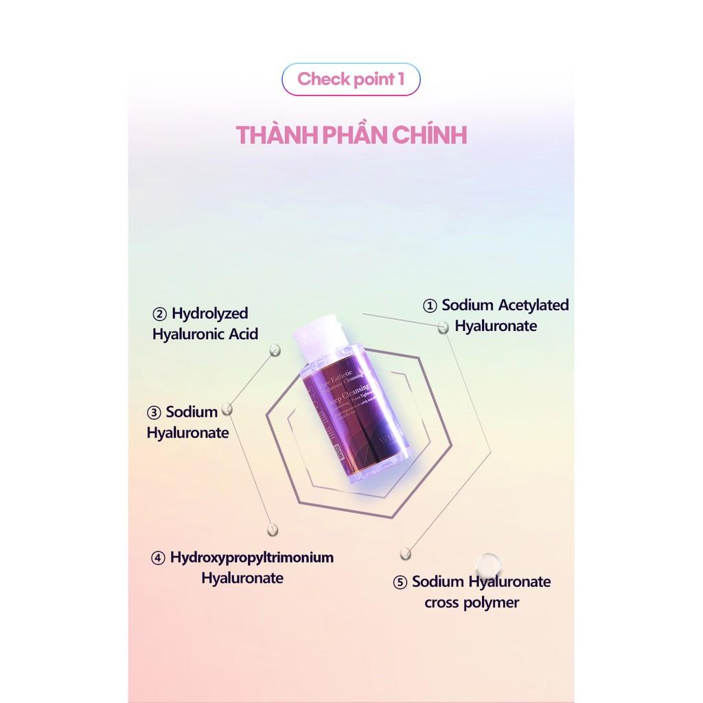 Nước tẩy trang tinh khiết Hyaluronic (HA) WHISIS Pure Esthetic Hyaluronic không chứa cồn, sạch sâu lỗ chân lông