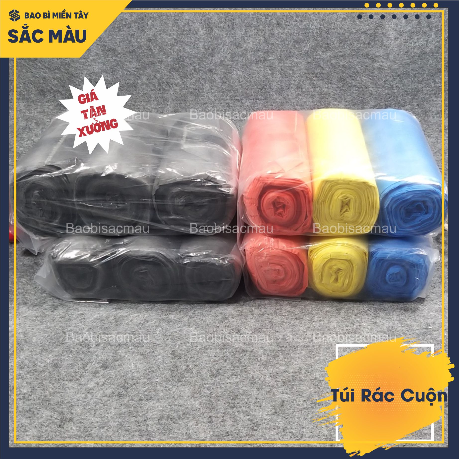 Túi đựng rác( 1Kg) màu đen và màu ngẫu nhiên, bền đẹp và chắc chắn với nhiều loại kích thước