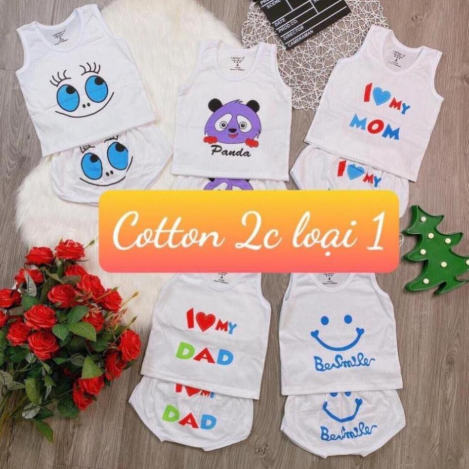 Sét 5 Bộ Cotton Trắng Cho Bé Từ 5-15kg - Quần Áo Trẻ Sơ Sinh