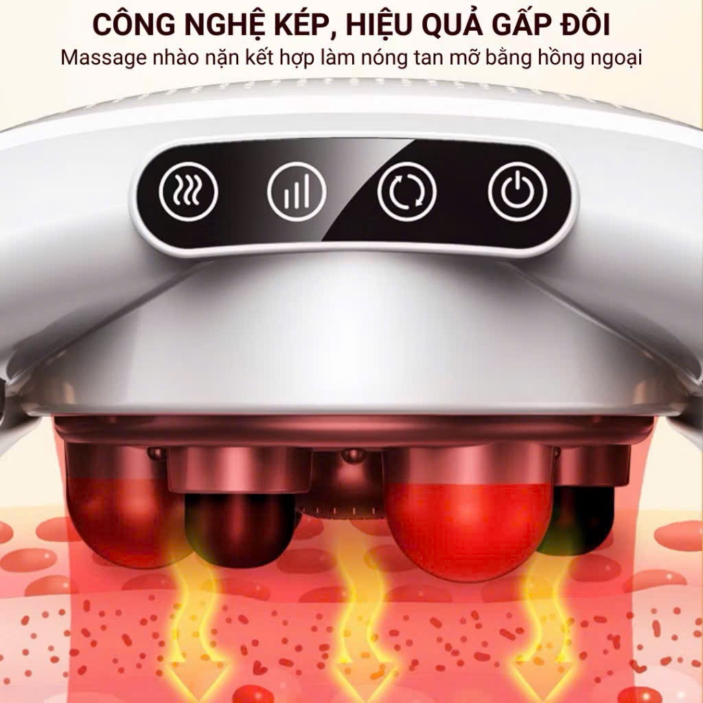 ￼Máy Massage Bụng Lưng Đùi Pin Sạc Tích Hợp Đá Nóng Himalaya Hỗ Trợ Giảm Mỡ Bụng Đai Mát Xa Bụng Eo Lưng